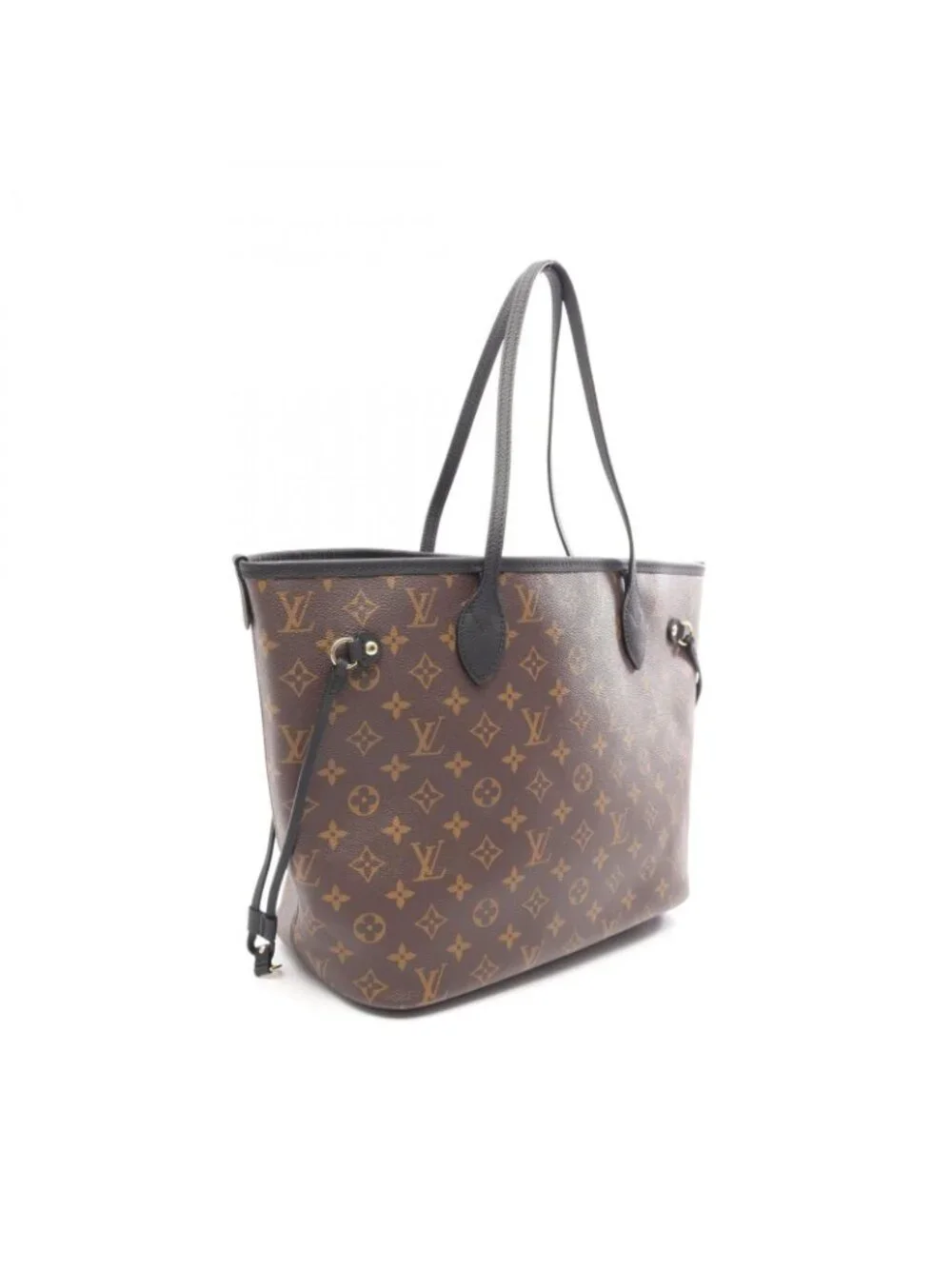 Louis Vuitton Tote Neverfull Inside Out MM Black Canvas Leather